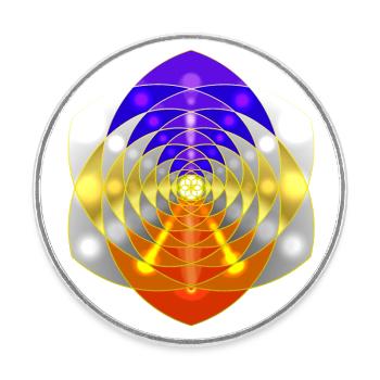 Spiralblume des goldenen Schnittes hexa - Runder Kühlschrankmagnet - Weiß - Vorne