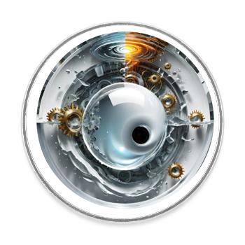 Element - Round  fridge magnet - white - Front