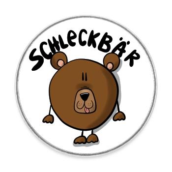 Bär Schleckbär - Runder Kühlschrankmagnet - Weiß - Vorne