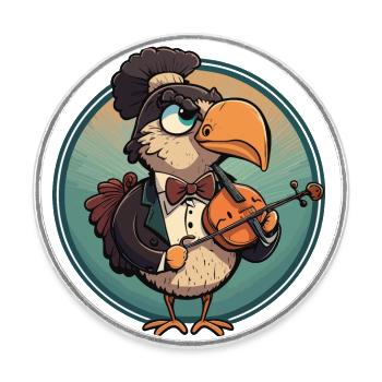 Turk-Violinist - Round  fridge magnet - white - Front