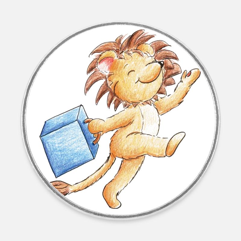 Suitcase - Round  fridge magnet - white