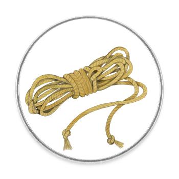 Rope - Round  fridge magnet - white - Front