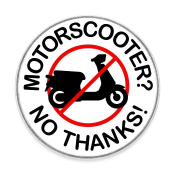 Motor Scooter? No Thanks! (2-colored) - Round  fridge magnet - white - Front