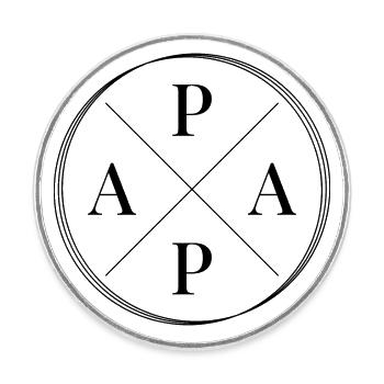 Papa - Runder Kühlschrankmagnet - Weiß - Vorne