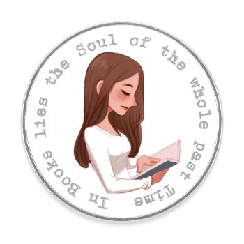 In Books lies the Soul of the whole past Time - Runder Kühlschrankmagnet - Weiß - Vorne