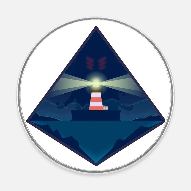 Romantic Lighthouse - Round  fridge magnet - white