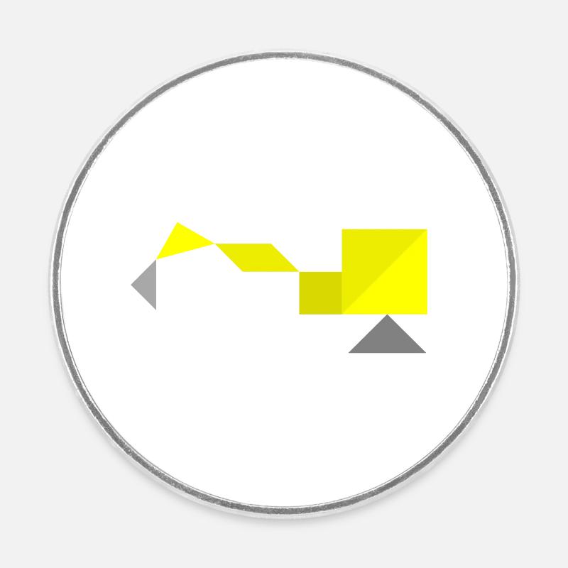 Pelles - Tangram - Magnet rond - blanc