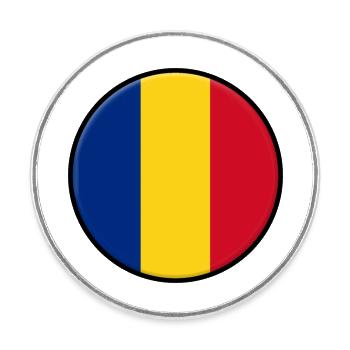 Flag of Romania - Round  fridge magnet - white - Front