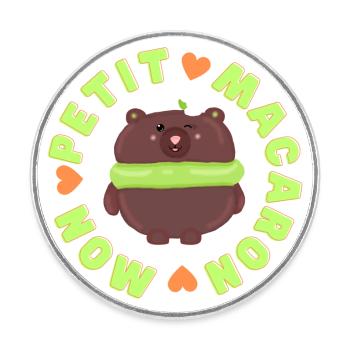 mon petit macaron bear - Round  fridge magnet - white - Front