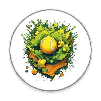 Tennis ball - Round  fridge magnet - white - Front