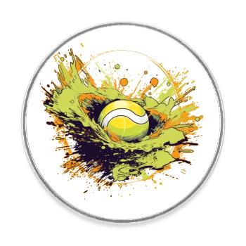 Tennis ball - Runder Kühlschrankmagnet - Weiß - Vorne