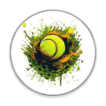 Tennis ball - Runder Kühlschrankmagnet - Weiß - Vorne