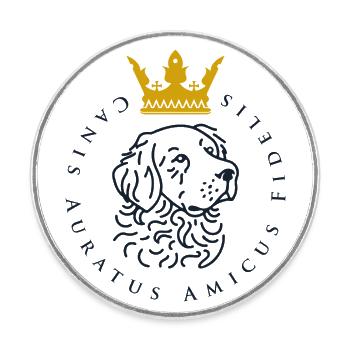 Golden Retriever fan - Magnet rond - blanc - Devant