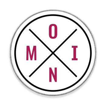 Moin Kreis Kreuz - Runder Kühlschrankmagnet - Weiß - Vorne