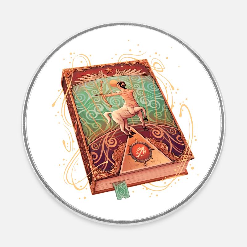 Grimoire du zodiaque - Type Sagittaire - Magnet rond - blanc