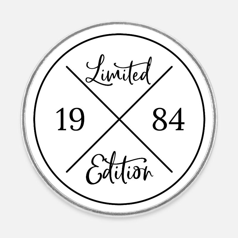 Limited Edition 1984 - Runder Kühlschrankmagnet - Weiß