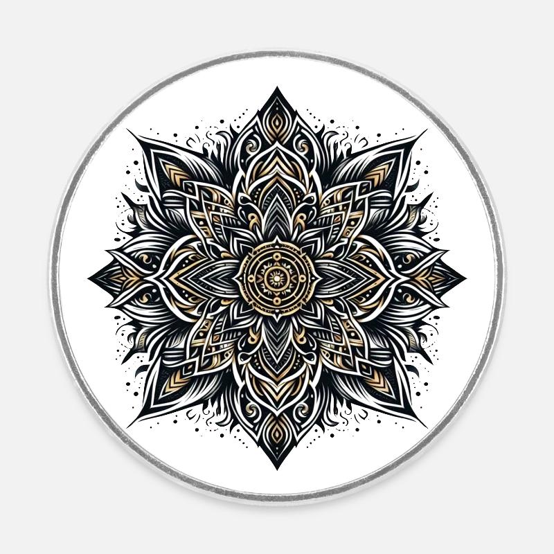 Mandala Harmony move - Round  fridge magnet - white