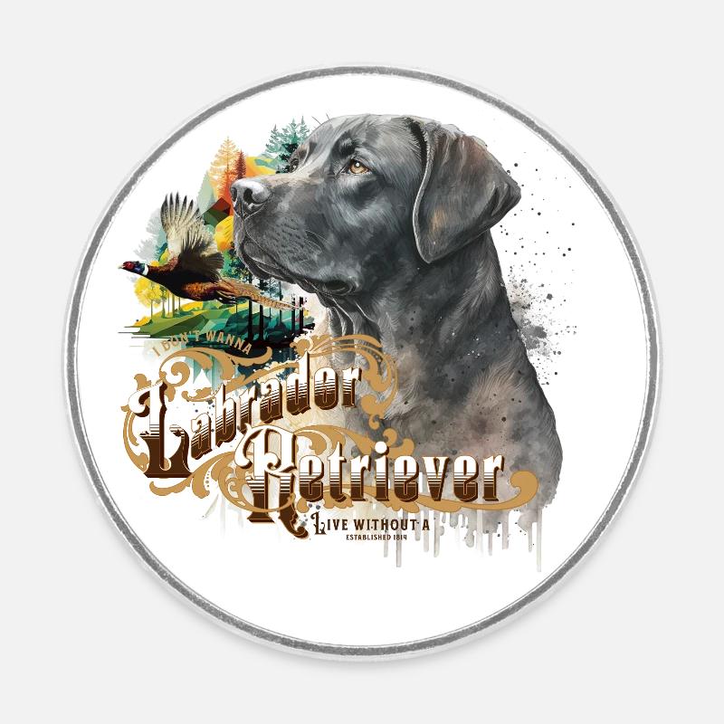 Labrador Retriever - Runder Kühlschrankmagnet - Weiß