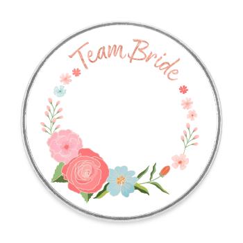 Team Bride - Round  fridge magnet - white - Front