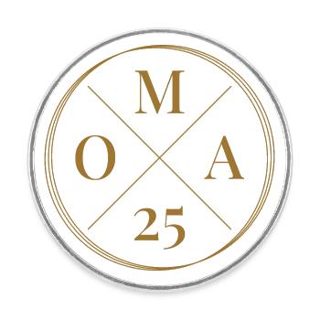 Oma 25 - Baby Ankündigung - Nachwuchs - Oma 2025 - Runder Kühlschrankmagnet - Weiß - Vorne