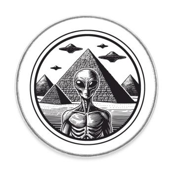 Ancien extraterrestre - Magnet rond - blanc - Devant