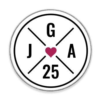 JGA 25 Herz - Junggesellenabschied 2025 - JGA 2025 - Runder Kühlschrankmagnet - Weiß - Vorne