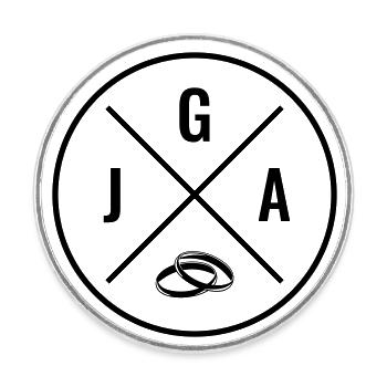 jga - Runder Kühlschrankmagnet - Weiß - Vorne