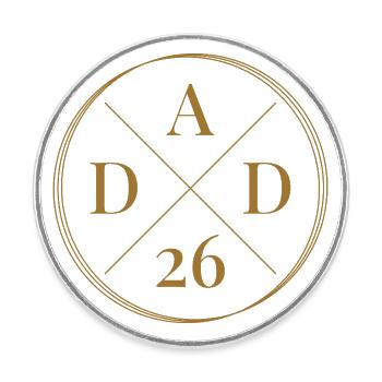Dad 26 Baby Vater Vatertag Geschenk Papa 2026 - Runder Kühlschrankmagnet - Weiß - Vorne
