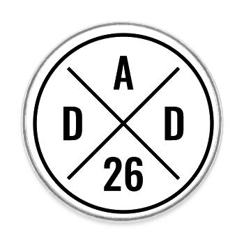 Dad 26 Baby Dad Father's Day Gift Dad 2026 - Round  fridge magnet - white - Front