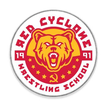Red Cyclone (Emblem) - Round  fridge magnet - white - Front