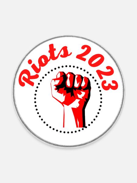 Riots 2023 - Runder Kühlschrankmagnet - Weiß