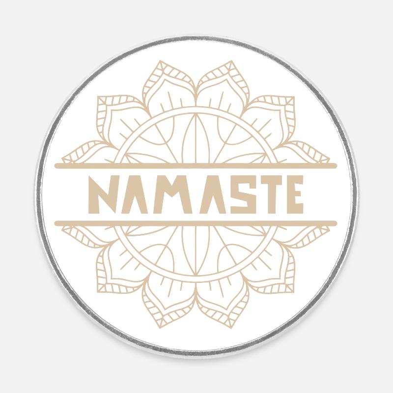 NAMASTE (1) - Magnet rond - blanc