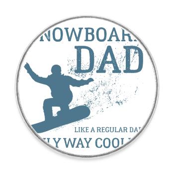 Snowboard Dad, Halfpipe, Wintersport, Skiurlaub - Runder Kühlschrankmagnet - Weiß - Vorne