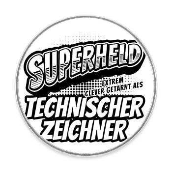 Superheld, clever getarn Technischer Zeichner - Runder Kühlschrankmagnet - Weiß - Vorne