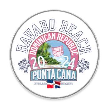 Bavaro beach Punta Cana travel the world - Magnet rond - blanc - Devant