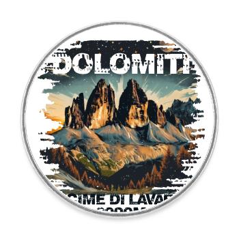 Tre Cime Lavaredo Dolomiti Drei Zinnen Dolomiten - Runder Kühlschrankmagnet - Weiß - Vorne