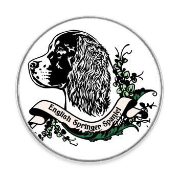 Springer Spaniel Anno 1900 - Runder Kühlschrankmagnet - Weiß - Vorne