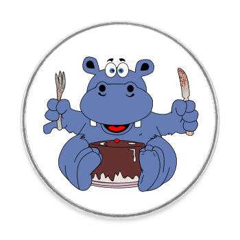 eats more cake loops - Round  fridge magnet - white - Front