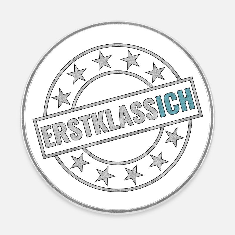 Erstklassich Schulkind Einschulung Schule - Runder Kühlschrankmagnet - Weiß