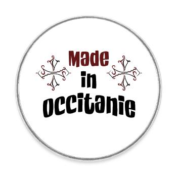 Made in Occitanie - Magnet rond - blanc - Devant