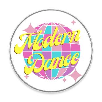 Buntes Modern Dance design für Kinder und Teenies - Runder Kühlschrankmagnet - Weiß - Vorne