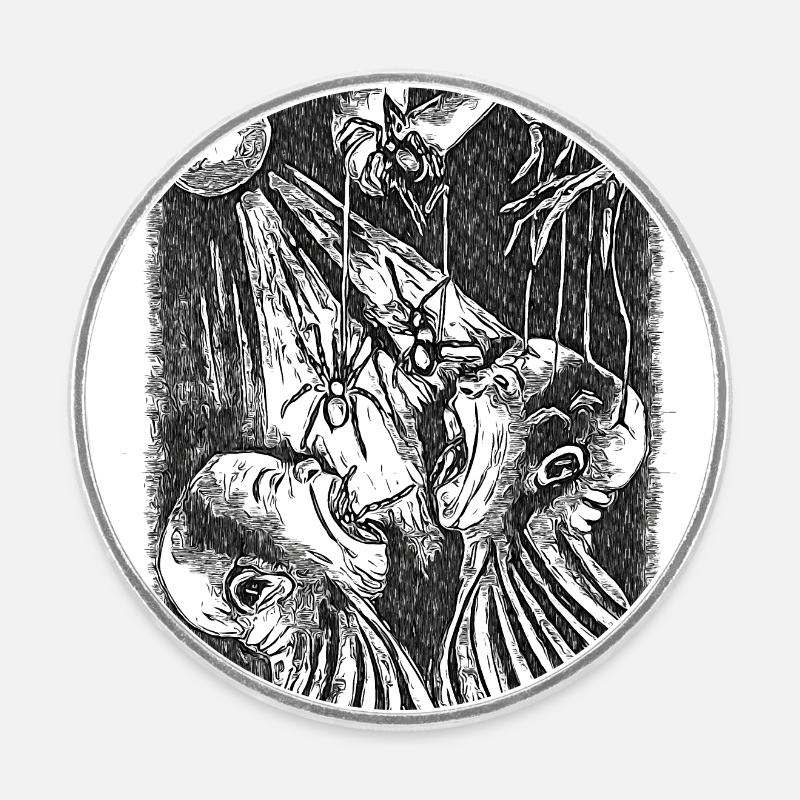 Nightmare - Round  fridge magnet - white