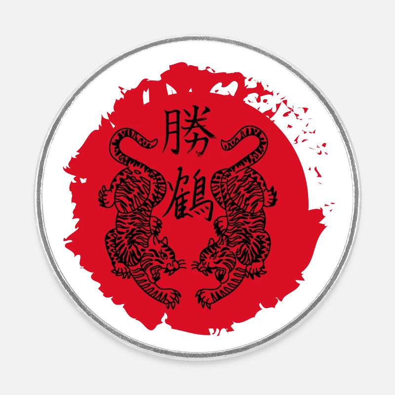 rival Tigers - Runder Kühlschrankmagnet - Weiß