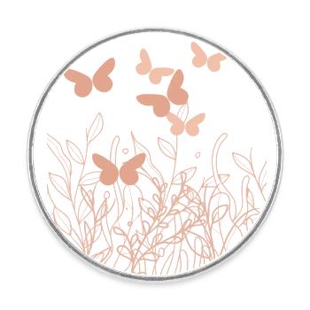 Summer meadow - Round  fridge magnet - white - Front
