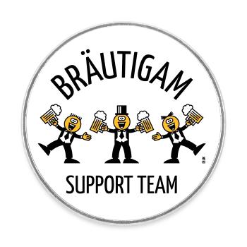 Bräutigam Support Team (JGA, Karikatur, Tanz, B) - Runder Kühlschrankmagnet - Weiß - Vorne