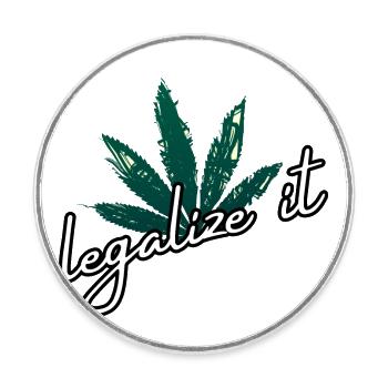 Legalize Marihuana Cannabis Weed Ganja Mary Jane - Runder Kühlschrankmagnet - Weiß - Vorne