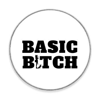 Humain de base - Magnet rond - blanc - Devant
