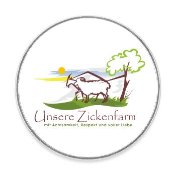 Zickenfarm Logo - Runder Kühlschrankmagnet - Weiß - Vorne