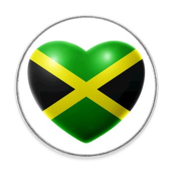 Herz (Jamaika / Jamaica) - Runder Kühlschrankmagnet - Weiß - Vorne