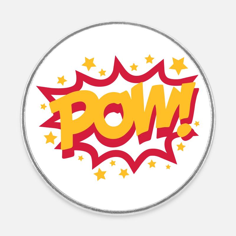 Pow (Explosion) - Magnet rond - blanc
